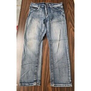 True Luck Men`s Straight Jeans Size 32x30  Denim Light Wash G1